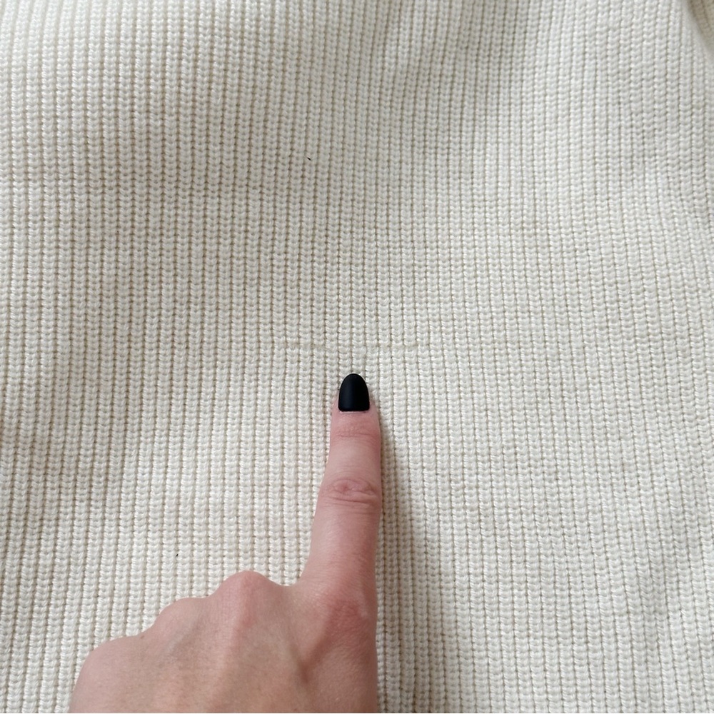 Frame Ruffle-yoke Ribbed Sweater In Off White - Picture 12 of 12